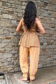Sundaze Cheesecloth Chalk Stripe Tie Shoulder Top Tuscan Sun